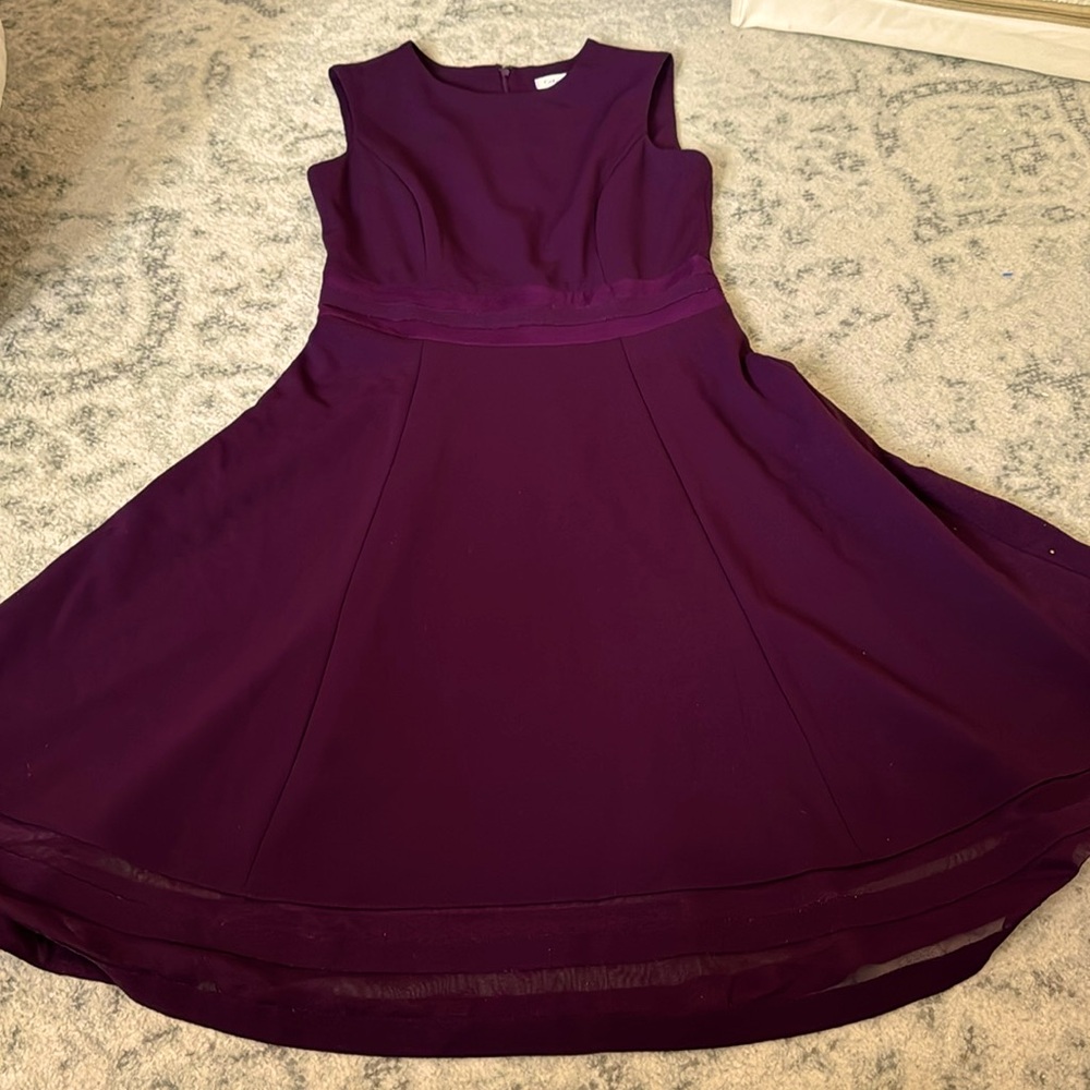 Calvin Klein Rich Purple Midi Dress